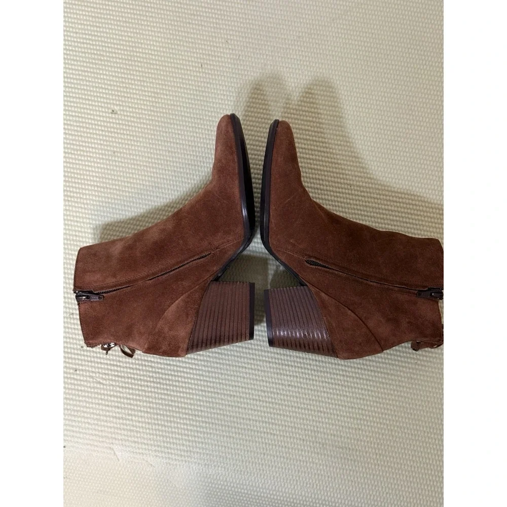 Paul Green Brown Suede Boho Western Fall Tassel Ankle Boots Size 5 Fall Winter